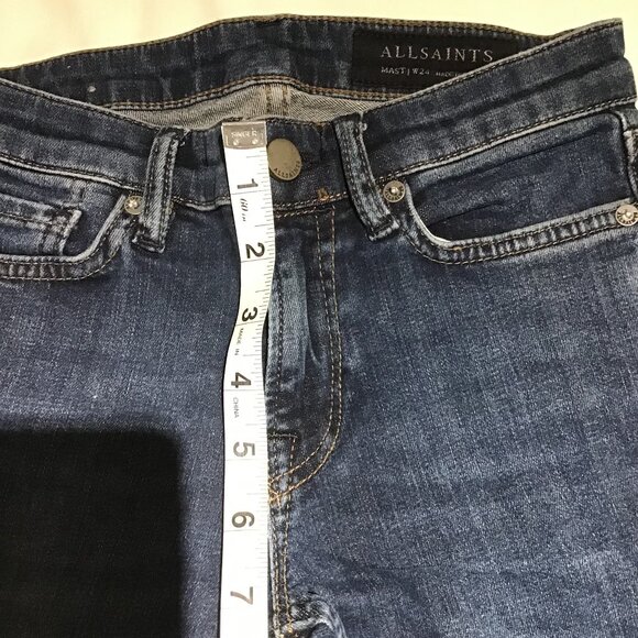AllSaints Mast Skinny Jeans Dark Wash - Picture 1 of 4